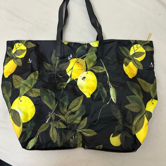 Ted Baker Kaycie Citrus‎ Bloom Fold Nylon Tote Portable Floral Lemons - Picture 9 of 11